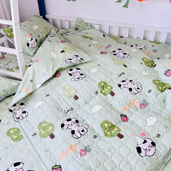 91家纺网 家纺一手货源 找家纺 小虾米 2023新款全棉卡通上下床夹棉系列被套 幸运宝贝