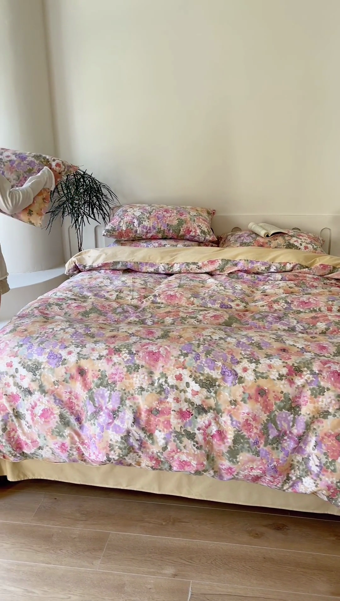 91家纺网 家纺一手货源 找家纺 棉乐町家居 2025新款全棉长绒棉磨毛四件套 莫奈花园