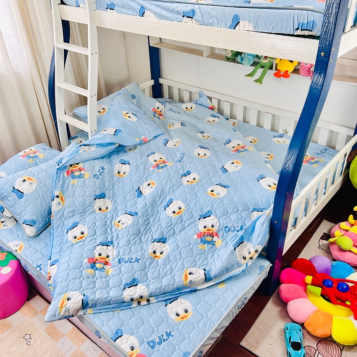 91家纺网 家纺一手货源 找家纺 小虾米 2023新款全棉卡通上下床夹棉系列被套 海军鸭