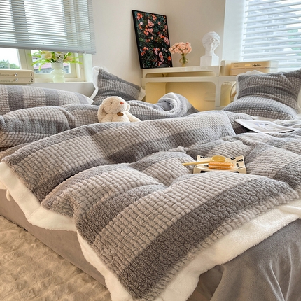 91家纺网 家纺一手货源 找家纺 （总）丝印良品 2023新款泰迪绒兔绒牛奶绒四件套