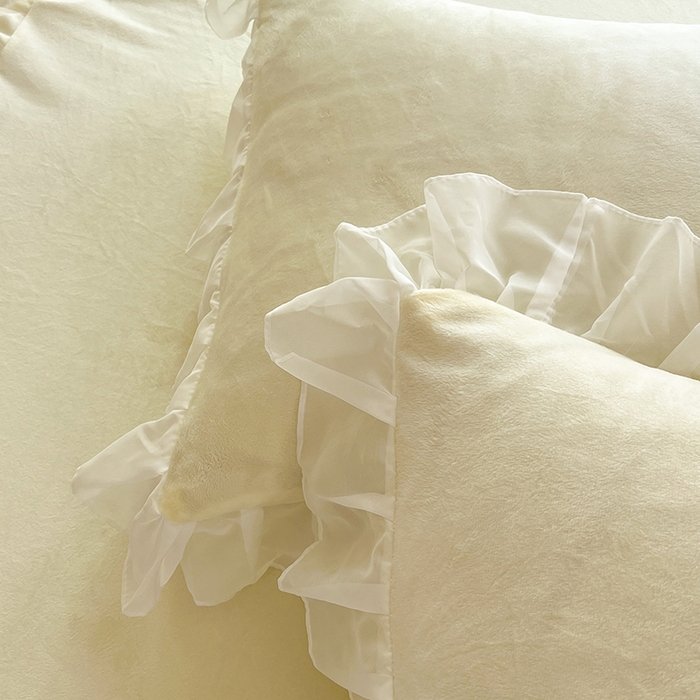 91家纺网 家纺一手货源 找家纺 唐人居 2025新款宝宝绒米朵系列-床裙 米朵-奶白