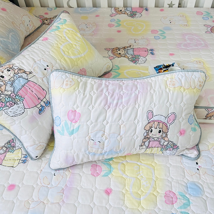 91家纺网 家纺一手货源 找家纺 小虾米 2023新款全棉卡通上下床夹棉系列床笠 安琪拉