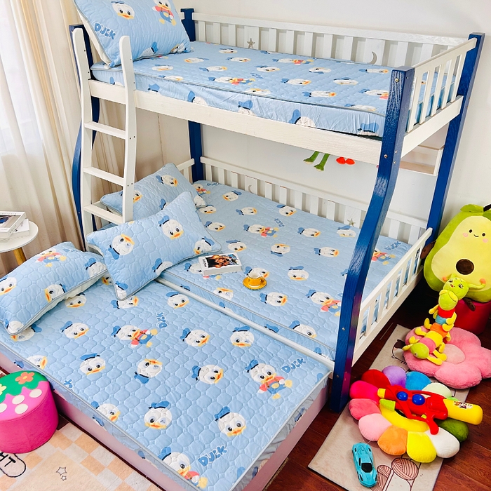 91家纺网 家纺一手货源 找家纺 小虾米 2023新款全棉卡通上下床夹棉系列床笠 海军鸭