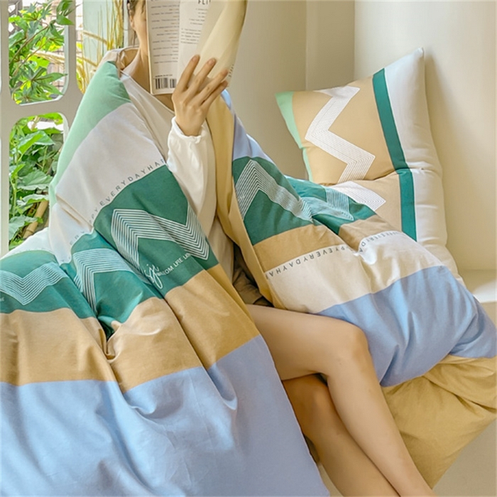 91家纺网 家纺一手货源 找家纺 棉乐町家居 2025新款全棉长绒棉磨毛四件套 晴朗