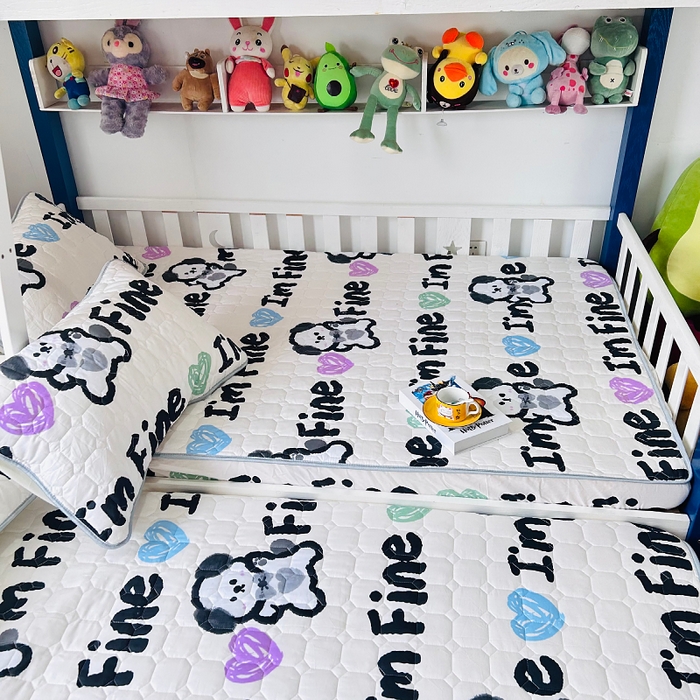 91家纺网 家纺一手货源 找家纺 小虾米 2023新款全棉卡通上下床夹棉系列床笠 调皮狗