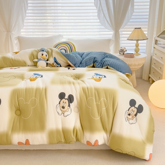 91家纺网 家纺一手货源 找家纺 米菲2023新款A类针织棉豆豆被冬被春秋被被芯被子 0好朋友