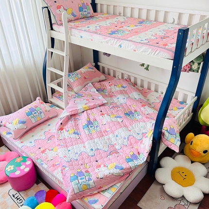 小虾米 2023新款全棉卡通上下床夹棉系列被套 甜甜的梦粉