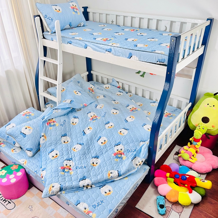 91家纺网 家纺一手货源 找家纺 小虾米 2023新款全棉卡通上下床夹棉系列被套 海军鸭