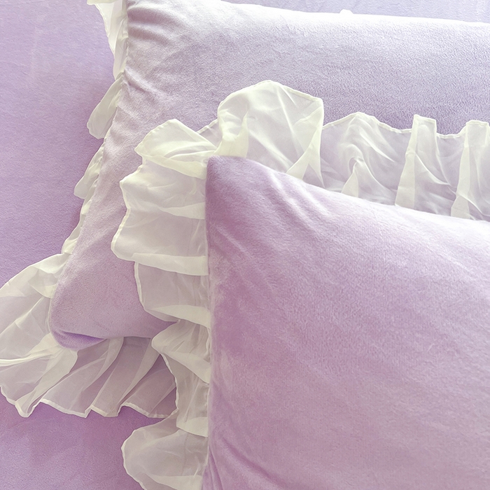 91家纺网 家纺一手货源 找家纺 唐人居 2025新款宝宝绒米朵系列-床裙 米朵-浅紫