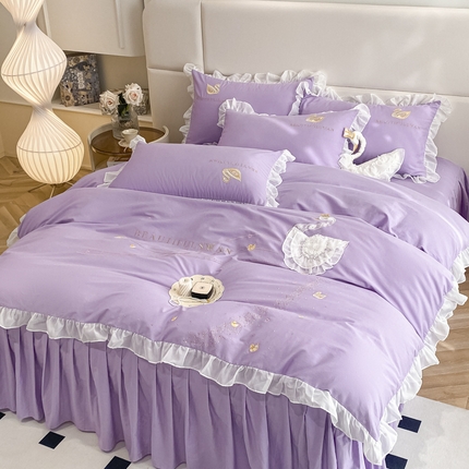 丝印良品 2023新款全棉斯洛琪四件套系列 斯洛琪-紫