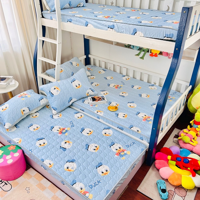 91家纺网 家纺一手货源 找家纺 小虾米 2023新款全棉卡通上下床夹棉系列床笠 海军鸭