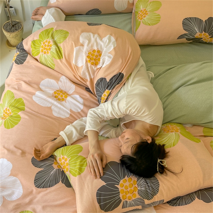 91家纺网 家纺一手货源 找家纺 棉乐町家居 2025新款全棉长绒棉磨毛四件套 朵娜