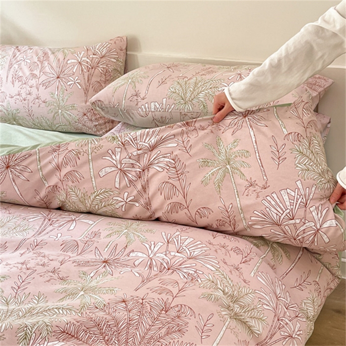 91家纺网 家纺一手货源 找家纺 首爱家纺 2025新款全棉长绒棉磨毛四件套 南枝