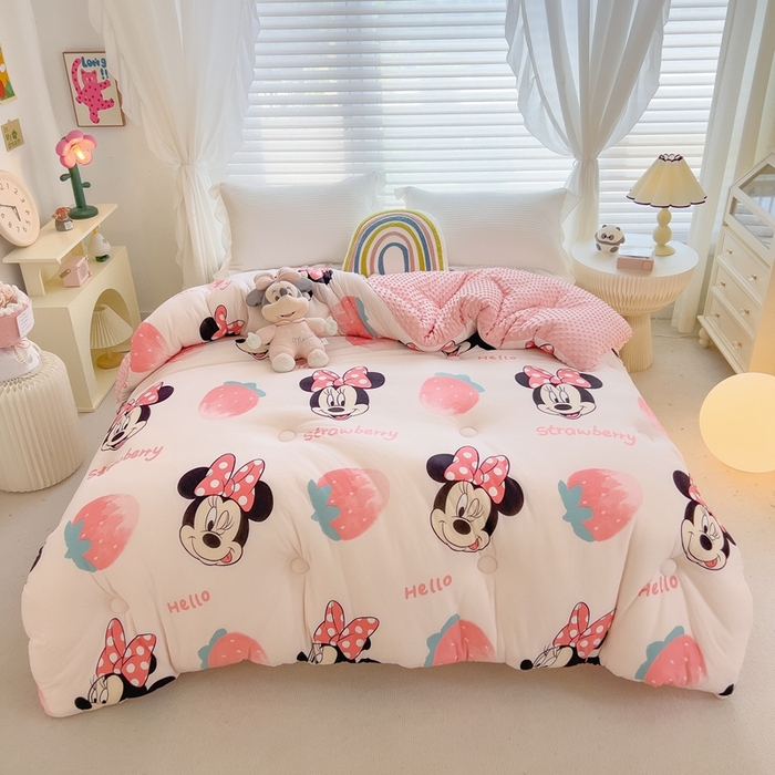 91家纺网 家纺一手货源 找家纺 米菲2023新款A类针织棉豆豆被冬被春秋被被芯被子 0米妮