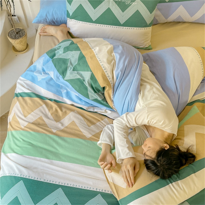 91家纺网 家纺一手货源 找家纺 棉乐町家居 2025新款全棉长绒棉磨毛四件套 晴朗