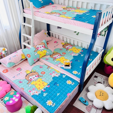 91家纺网 家纺一手货源 找家纺 （总）小虾米 2023新款全棉卡通上下床夹棉系列床笠