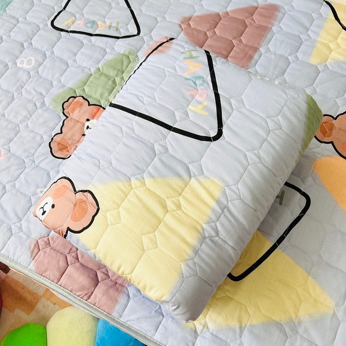 91家纺网 家纺一手货源 找家纺 小虾米 2023新款全棉卡通上下床夹棉系列被套 淘气熊