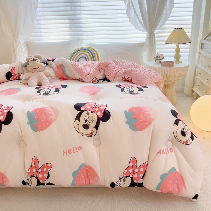 91家纺网 家纺一手货源 找家纺 米菲2023新款A类针织棉豆豆被冬被春秋被被芯被子 0米妮