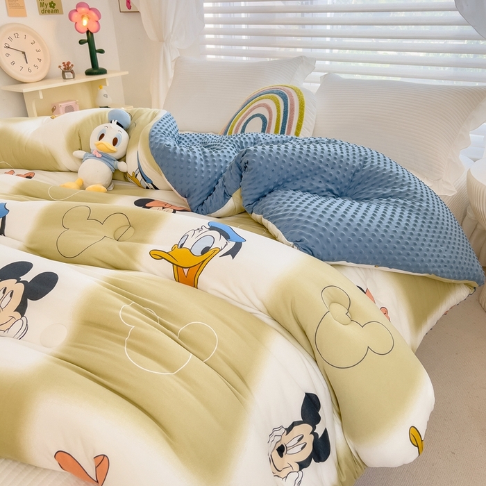 91家纺网 家纺一手货源 找家纺 米菲2023新款A类针织棉豆豆被冬被春秋被被芯被子 0好朋友