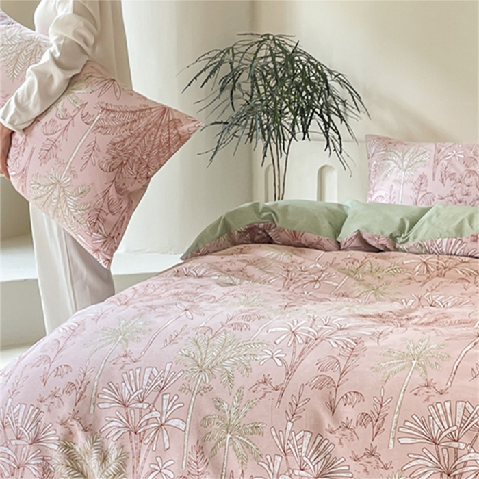 91家纺网 家纺一手货源 找家纺 首爱家纺 2025新款全棉长绒棉磨毛四件套 南枝