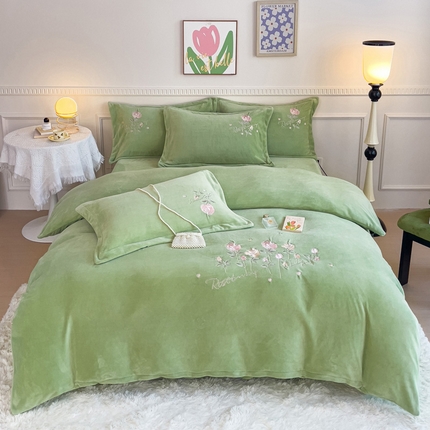 云锦2023秋冬新品230克高克重云丝绒--花意 绿