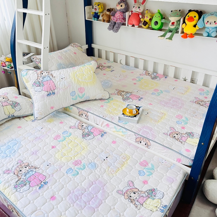 91家纺网 家纺一手货源 找家纺 小虾米 2023新款全棉卡通上下床夹棉系列床笠 安琪拉