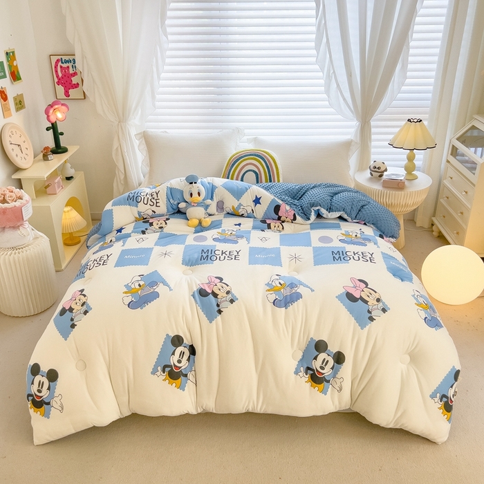 91家纺网 家纺一手货源 找家纺 米菲2023新款A类针织棉豆豆被冬被春秋被被芯被子 0欢乐派对