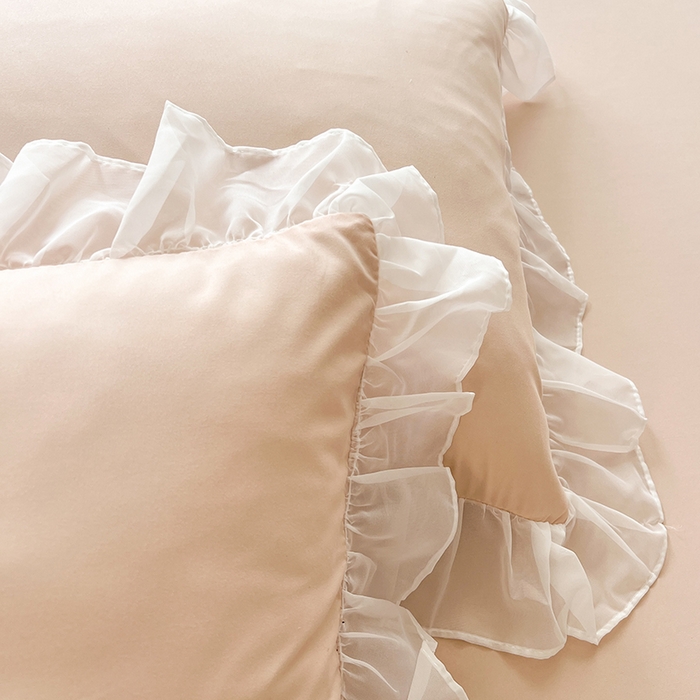 91家纺网 家纺一手货源 找家纺 唐人居 2025新款亲肤磨毛花边款床裙系列--秘密花园 秘密花园-米驼