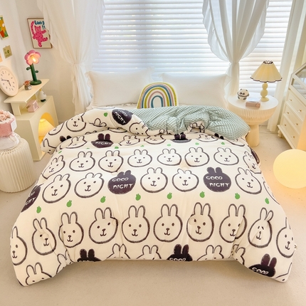 米菲2023新款A类针织棉豆豆被冬被春秋被被芯被子 萌萌兔