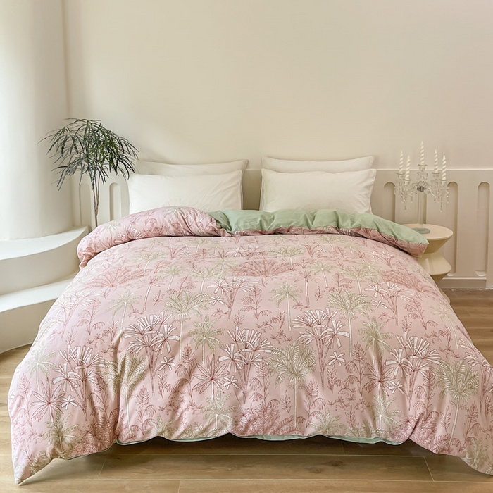 91家纺网 家纺一手货源 找家纺 棉乐町家居 2025新款全棉长绒棉磨毛四件套 南枝