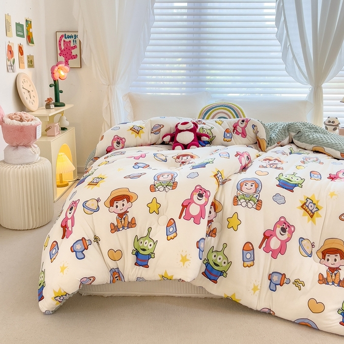 91家纺网 家纺一手货源 找家纺 米菲2023新款A类针织棉豆豆被冬被春秋被被芯被子 0欢乐总动员