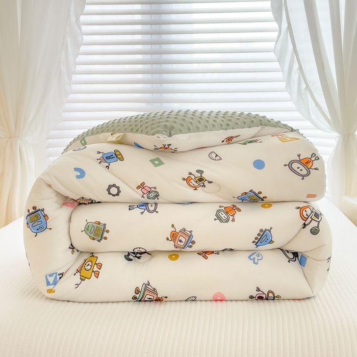 91家纺网 家纺一手货源 找家纺 米菲2023新款A类针织棉豆豆被冬被春秋被被芯被子 机器人