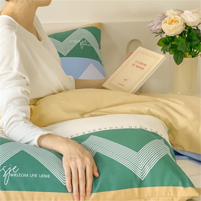 91家纺网 家纺一手货源 找家纺 棉乐町家居 2025新款全棉长绒棉磨毛四件套 晴朗