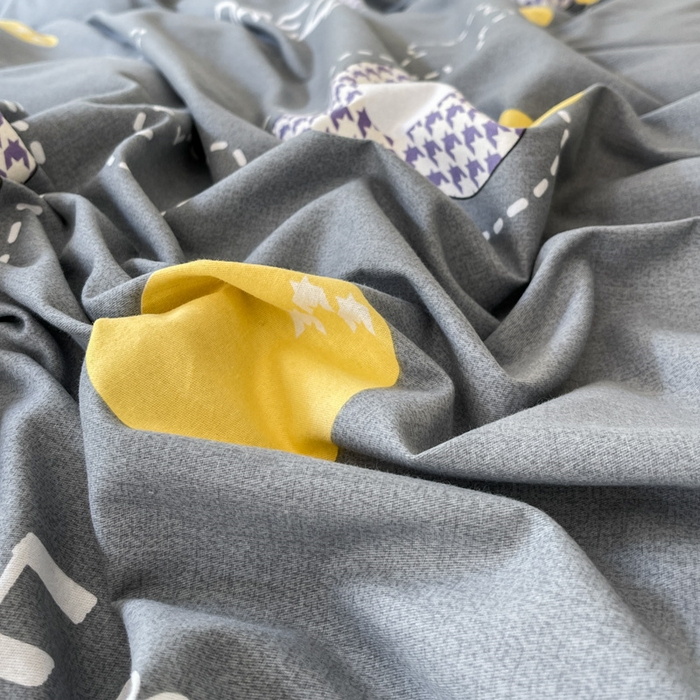 91家纺网 家纺一手货源 找家纺 棉乐町家居 2025新款全棉长绒棉磨毛四件套 追梦-灰