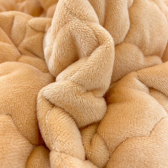 91家纺网 家纺一手货源 找家纺 7V 2023新款宝宝绒床笠牛奶绒360度全包围床笠 橙黄