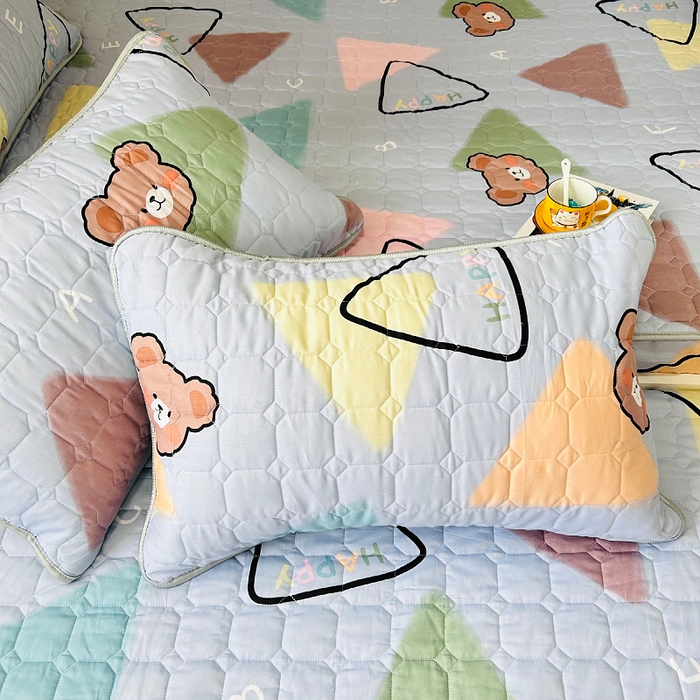 91家纺网 家纺一手货源 找家纺 小虾米 2023新款全棉卡通上下床夹棉系列床笠 淘气熊