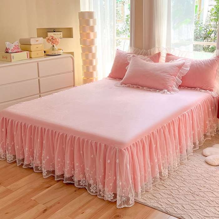 91家纺网 家纺一手货源 找家纺 唐人居 2025新款宝宝绒米朵系列-床裙 米朵-玉