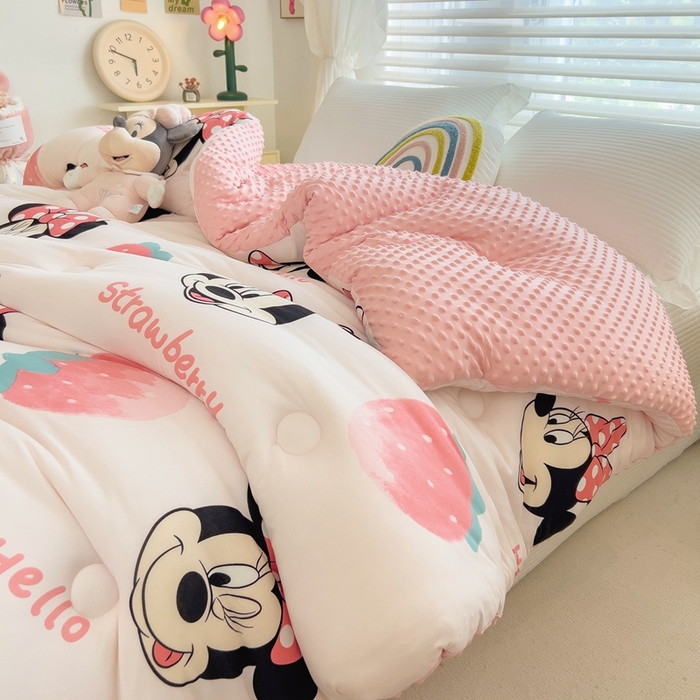 91家纺网 家纺一手货源 找家纺 米菲2023新款A类针织棉豆豆被冬被春秋被被芯被子 0米妮