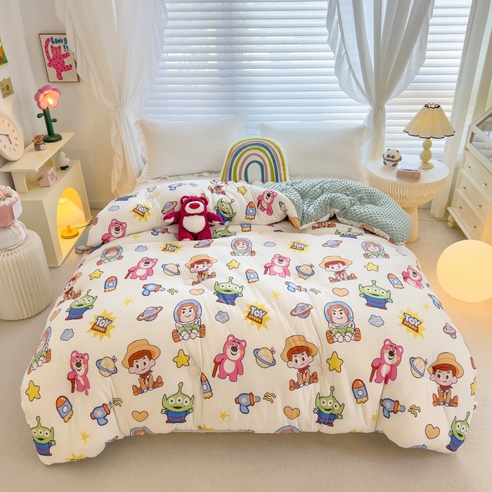 91家纺网 家纺一手货源 找家纺 米菲2023新款A类针织棉豆豆被冬被春秋被被芯被子 0欢乐总动员