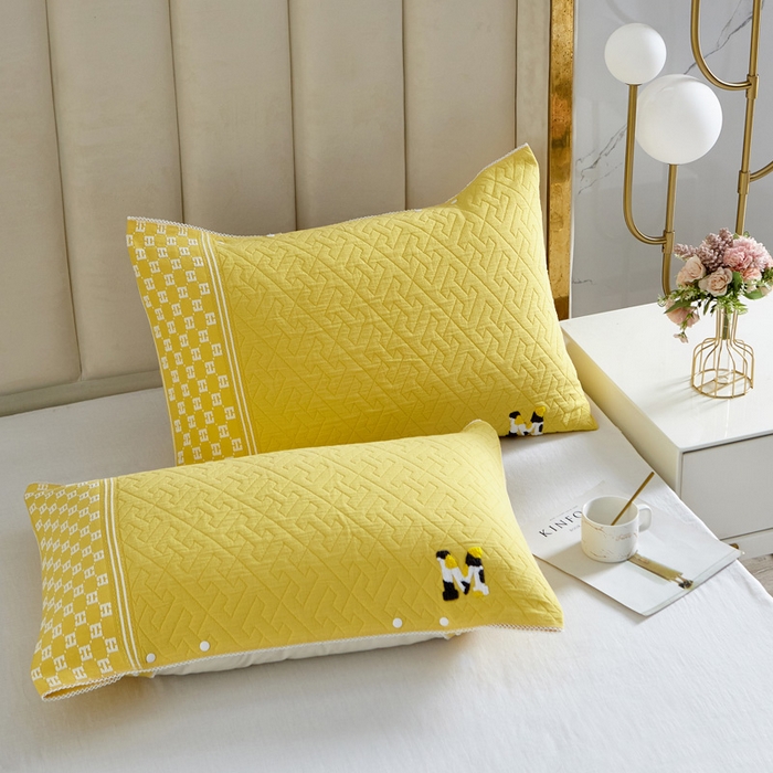 91家纺网 家纺一手货源 找家纺 （总）朴尔-2023年纱布毛巾绣花素色半包枕套枕巾