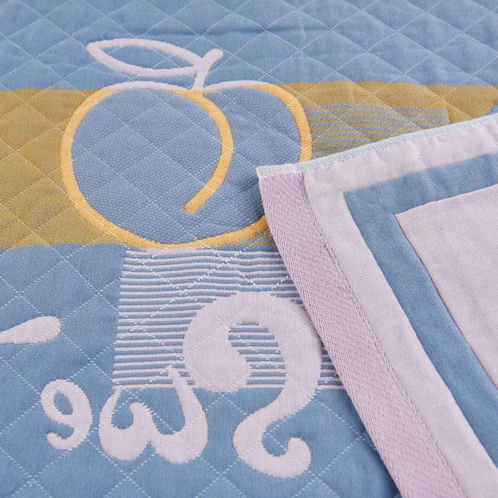 91家纺网 家纺一手货源 找家纺 朴尔-2023新款彩色糖果系列纯棉三层纱布枕巾-朴尔 水蜜桃粉