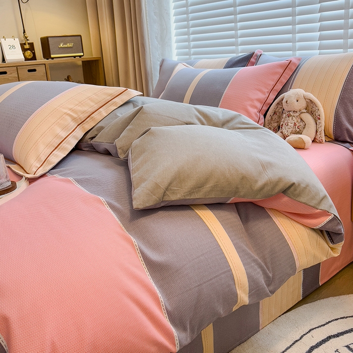 91家纺网 家纺一手货源 找家纺 芃成家纺 2023新品磨毛被套 梦幻空间-粉