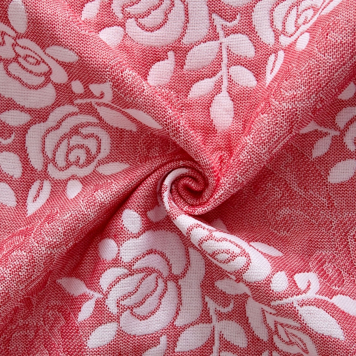 91家纺网 家纺一手货源 找家纺 朴尔-2023新款AB版蜂窝提花锁边立体枕巾 50*76 手捧蔷薇-粉