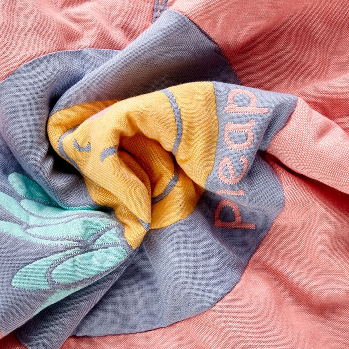 91家纺网 家纺一手货源 找家纺 朴尔-2023新款彩色糖果系列纯棉三层纱布枕巾-朴尔 开心菠萝粉