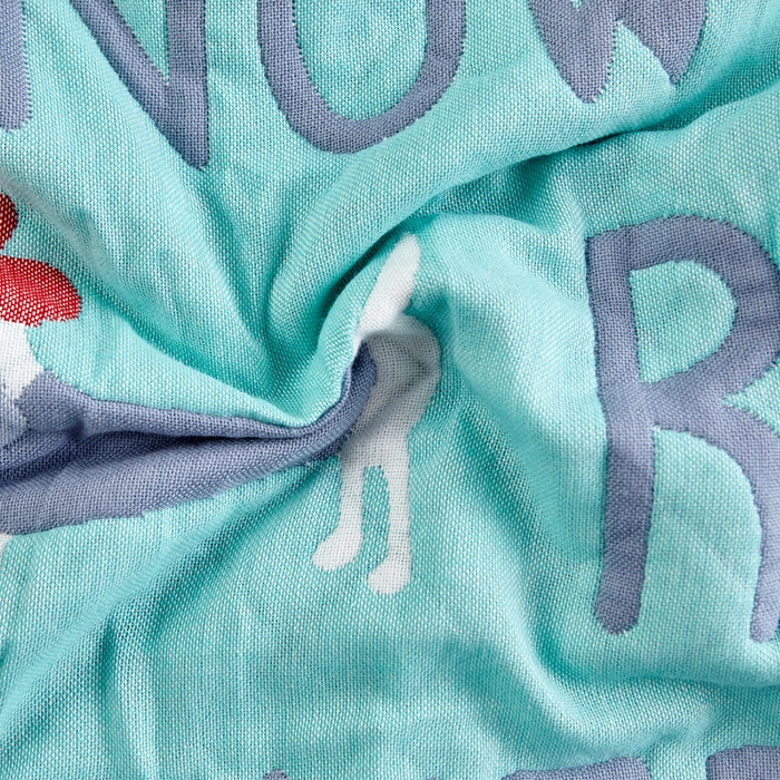 91家纺网 家纺一手货源 找家纺 朴尔-2023新款彩色糖果系列纯棉三层纱布枕巾-朴尔 调皮狗绿