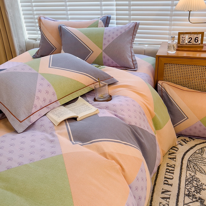 91家纺网 家纺一手货源 找家纺 芃成家纺 2023新款磨毛四件套 多维空间