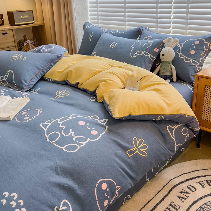 91家纺网 家纺一手货源 找家纺 芃成家纺 2023新品磨毛被套 恐龙王国-兰