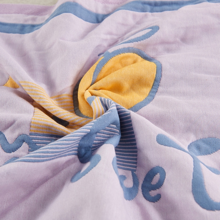 91家纺网 家纺一手货源 找家纺 朴尔-2023新款彩色糖果系列纯棉三层纱布枕巾-朴尔 水蜜桃粉