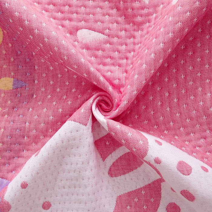 91家纺网 家纺一手货源 找家纺 朴尔-2023新款AB版蜂窝提花锁边立体枕巾 50*76 雨中图-粉