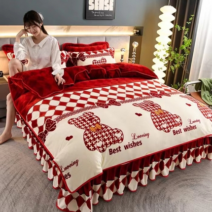 91家纺网 家纺一手货源 找家纺 （总2）羽梦家纺2024新款8.5斤牛奶法莱绒金貂法兰绒四件套